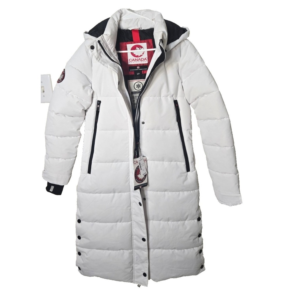 Canada Weather‎ Gear X Long quilted Maxi Parka Jacket Womens S White NWT
